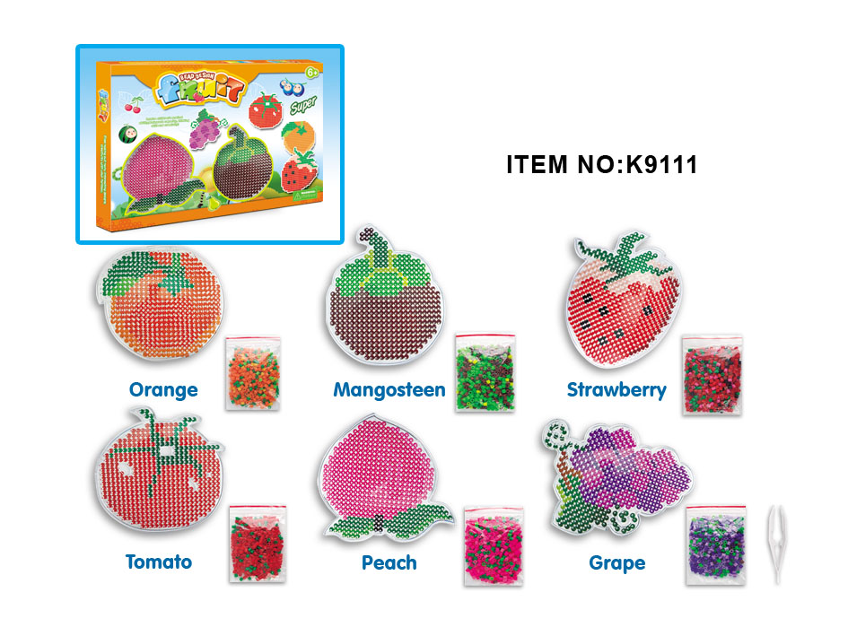 K9111 智力豆水果拼珠-6只庄（草莓、山竹、西红柿、桔子、葡萄、水蜜桃）